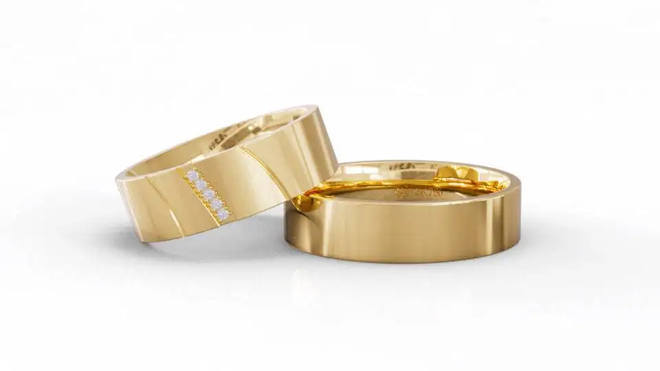 Alianças de Casamento Ouro 18k Santos