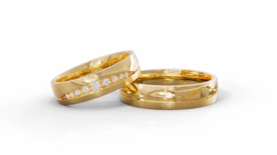 Alianças de Casamento Ouro 18k Santa Maria