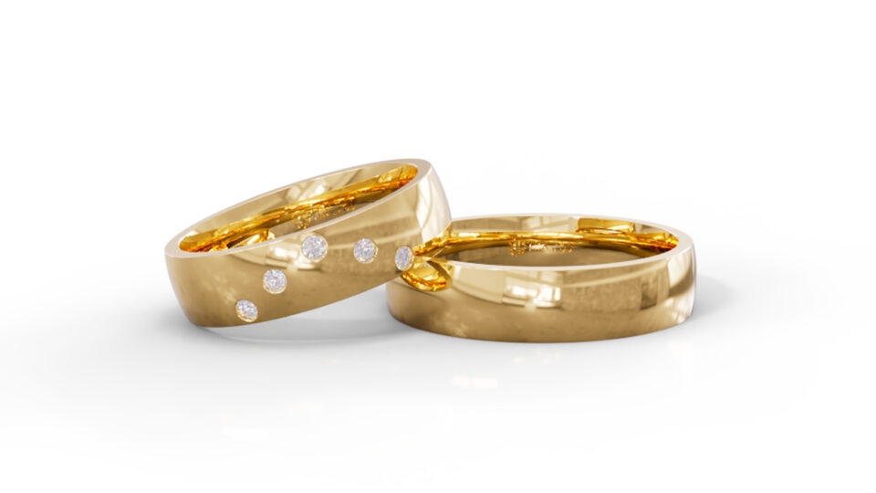 Alianças de Casamento Ouro 18k Dourados
